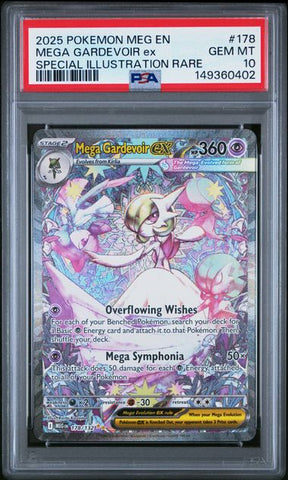 2025 POKEMON MEG EN-MEGA EVOLUTION #178 MEGA GARDEVOIR ex SPECIAL ILLUSTRATION RARE PSA 10