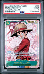 2025 ONE PIECE OP13-CARRYING ON HIS WILL #118 MONKEY D. LUFFY ALTERNATE ART PSA 9