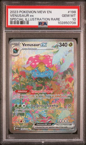 2023 POKEMON MEW EN-151 #198 VENUSAUR ex SPECIAL ILLUSTRATION RARE PSA 10