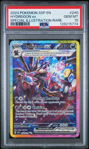2024 POKEMON SSP EN-SURGING SPARKS #240 HYDREIGON ex SPECIAL ILLUSTRATION RARE PSA 10