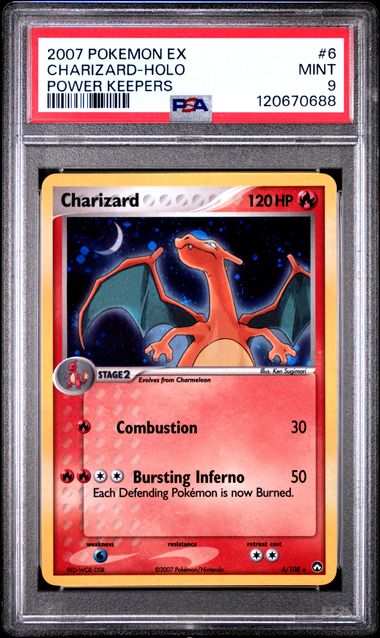 2007 POKEMON EX POWER KEEPERS #6 CHARIZARD-HOLO POWER KEEPERS PSA 9