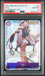 2023 ONE PIECE OP02-PARAMOUNT WAR #120 UTA ALTERNATE ART PSA 10