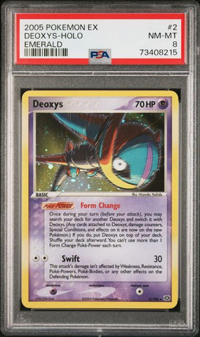 2005 POKEMON EX EMERALD #2 DEOXYS-HOLO EMERALD PSA 8