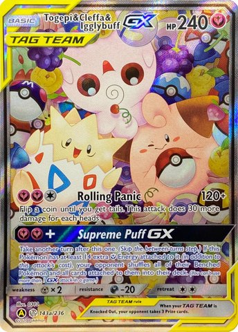 Togepi & Cleffa & Igglybuff GX (143a/236) (Alternate Art) [Sun & Moon: Cosmic Eclipse]